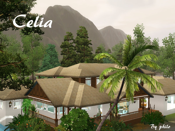 Sims 3 — Celia by philo — This beach's villa is the third tropical bungalow from the Tropical Breeze serie. With its 5