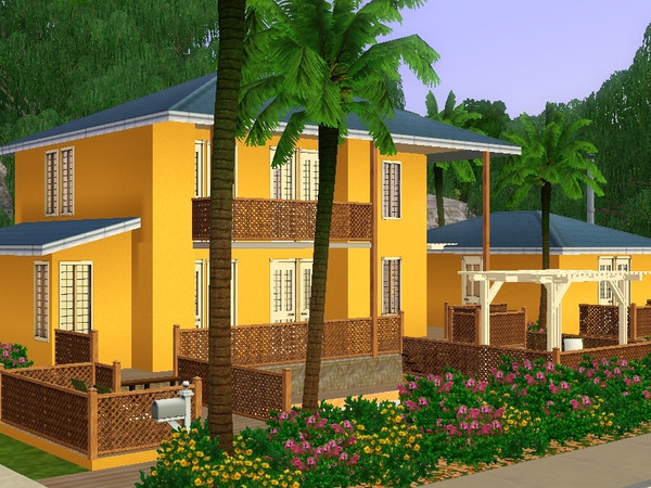 Sims 3 — Mango Villa by element902 — A Tropical villa, an inviting and warm home with open living/kitchen/dining areas