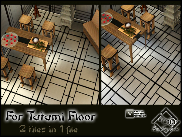 Sims 3 — For Tatami Floor by Devirose — By Devirose TSRSA-To create the typical Japanese flooring-Recolorable japanese