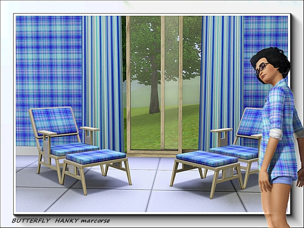 Sims 3 — Butterfly Hanky pattern by marcorse — For those not used to Aussie idiom, a 'hanky' refers to a handkerchief,