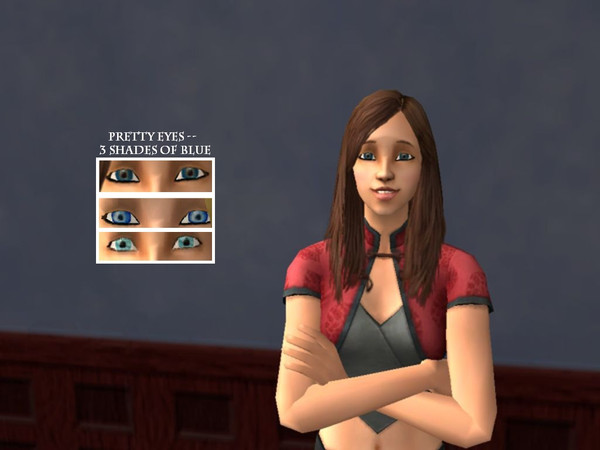 Sims 2 — _Simply Pretty Eyes_Set by Xodess — This set consists of three shades of blue colored eyes. They work for both