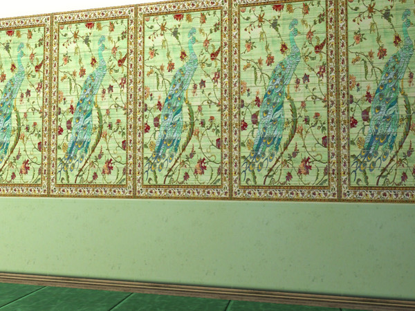 Sims 3 — Peacock Bathroom Tile by tupelohoney2008 — Stunning Peacock pattern bathroom tile.