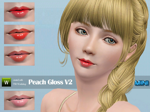 Sims 3 — Peach Gloss v2 by MINISZ — Cute lip gloss. 3 colorable channels Hope you like.
