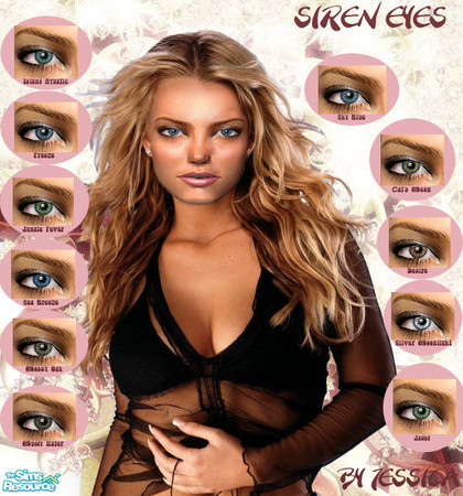 Sims 2 — Siren Eyes by Jessica_2020 — Set of realistic eyes containing 11 different colors! Check individual items for a