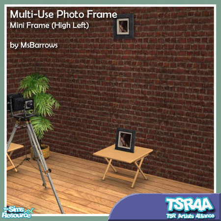 Sims 2 — MU Photo Frames - Expansion 1 - Mini (Left High) by MsBarrows — Miniature-sized square frame with a high left