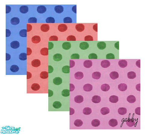 Sims 2 — Dots floor by gabby74 — Comes in four colours, red, green, blue and pink.