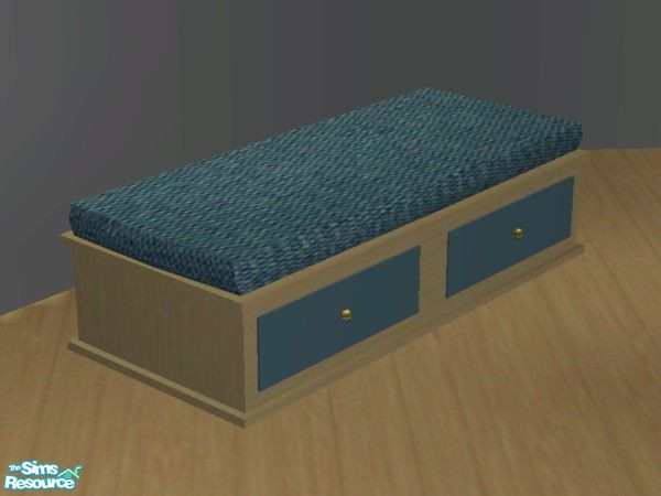 Sims 2 — Platform Bedroom (Rec 4) - Bench Seating by EarthGoddess54 — Part of the Platform Bedroom in medium wood recolor