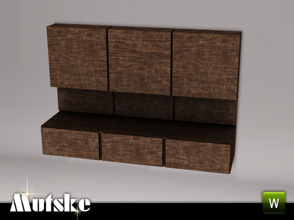 Sims 3 — Kinsley Living Wallunit 2x1 by Mutske — This is a modern wallunit which can be moved up and down the wall.3