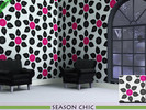 Sims 3 — Season Chic Pattern by Cyyan2 — A pattern of falling petals in shades of pink and black. 