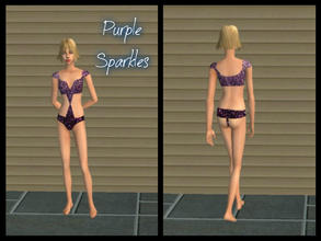 Sims 2 — [03] - Purple Sparkles Thong Bikini by Xodess — This set consists of four swimwear outfits for your Teens; red