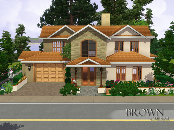 Sims 3 — Brown by Cmlszr2 — Nature home for your simmies! This house has a large garden and wonderful views. -2 Living