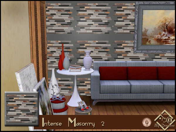 Sims 3 — Intense Masonry 2 by Devirose — Modern colors and bricks for minimal environments.-Created using EA's 'Create a