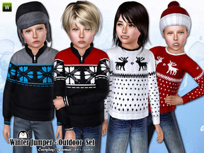 Sims 3 — Winter Jumper ~ Outdoor Set by lillka — This set includes: Snowflake pullover for child boys.