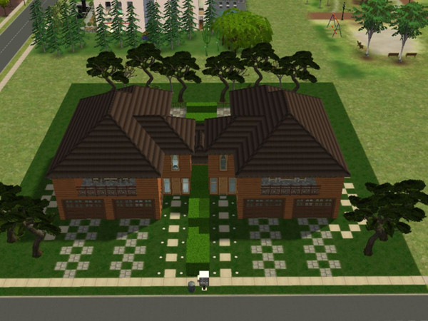 Sims 2 — Celvil Condos - 2 Apt Units. by Xodess — There are two condos. Both have a 2-car garage, living room, kitchen,