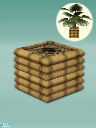 Sims 2 — Bamboo Bay - Planter Wide by Shakeshaft — Part of a set of Bamboo Furnishings for your sims beaches or patios,