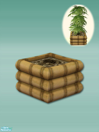 Sims 2 — Bamboo Bay - Planter Small by Shakeshaft — Part of a set of Bamboo Furnishings for your sims beaches or patios,
