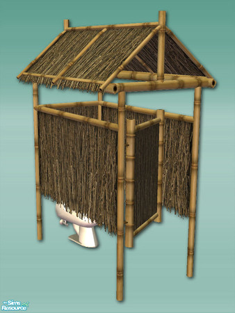 Sims 2 — Bamboo Bay - Toilet Stall by Shakeshaft — Part of a set of Bamboo Furnishings for your sims beaches or patios,