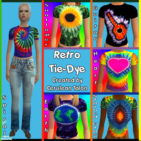 Sims 2 — Tie-Dye T-Shirt - Elder by Cerulean Talon — Vivid color and that retro look make a wonderful combination for an