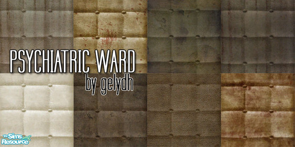 Sims 2 — Psychiatric Ward Flooring by gelydh — Set of 8 grungey, padded floors for your abandoned asylums. Will be found