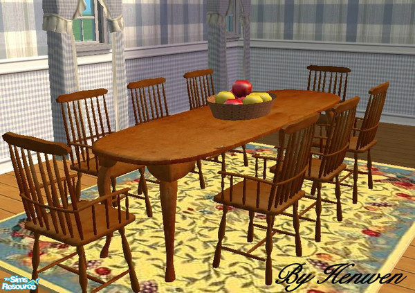 Sims 2 — Countrytime Shaker Dining  by Henwen — 