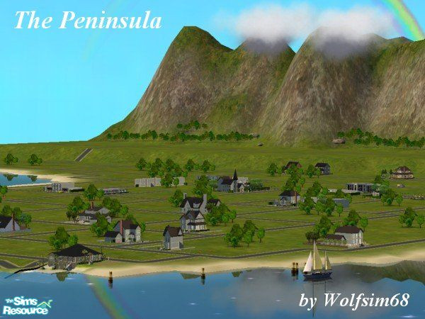Sims 2 — The Peninsula by Wolfsim68 — This large seaside community was based on Bluewater Village but without the uneven