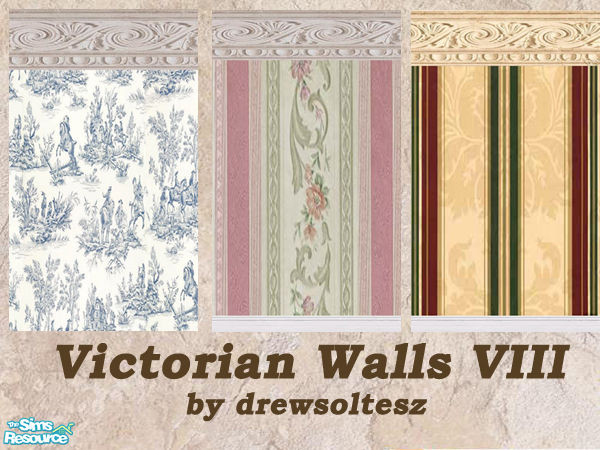 Sims 2 — Victorian Wallpapers VIII by drewsoltesz — More Victorian era wallpapers for your Sims decorating needs, ideal