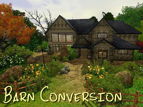 Sims 3 — Barn Conversion by grizzly_bear — This Converted Barn has 3 bedrooms, with the Master on the ground floor, 2