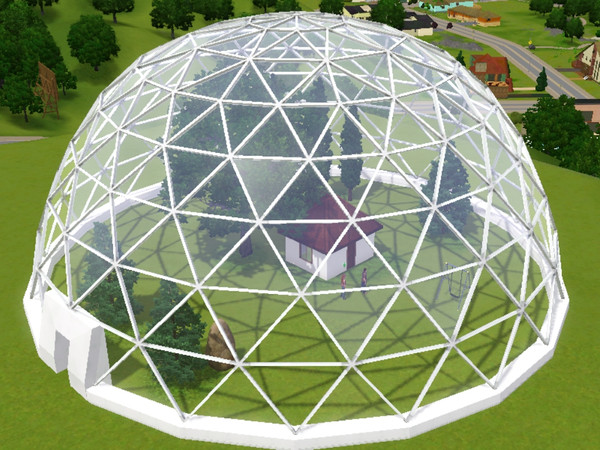 Sims 3 — Glass Dome by Jeckt2 — Glass Dome base on Episode 3 Pavilion with door/gate to make a cool house design.