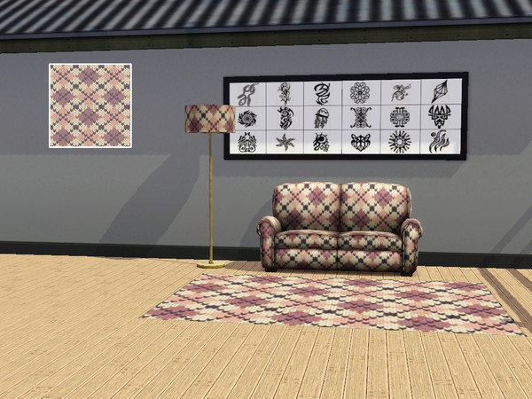 Sims 3 — Knit Pattern v5 by K_Reimer — Pink and Grey Argyle knit pattern