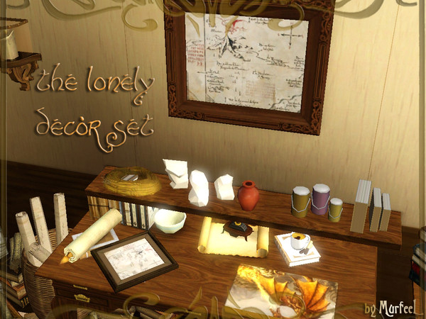 Sims 3 — The Lonely Decor Set by murfeel — I know, I know. I should have included this with the Bag End lot, but I