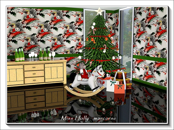 Sims 3 — Miss Holly pattern by marcorse — A Victorian style Christmas design featuring a young lady, dressed