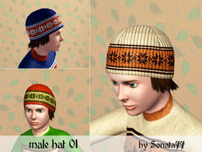 Sims 3 — Sonata77 male hat 01 by Sonata77 — Hair with hat. Teen, adult, young adult.