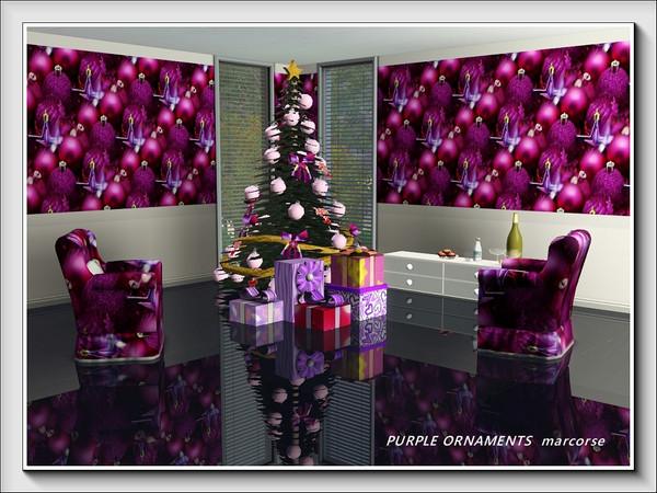 Sims 3 — Purple Ornaments pattern by marcorse — A boxful of purple tree ornaments, ready to be placed on this year's