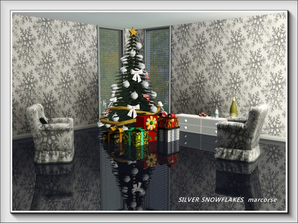 Sims 3 — Silver Snowflakes pattern by marcorse — A subtle reminder that Christmas in many parts of the world will bring