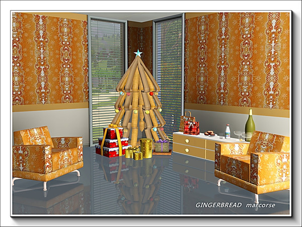 Sims 3 — Gingerbread pattern by marcorse — A simple vertical pattern featuring gingerbread men and other gingerbread