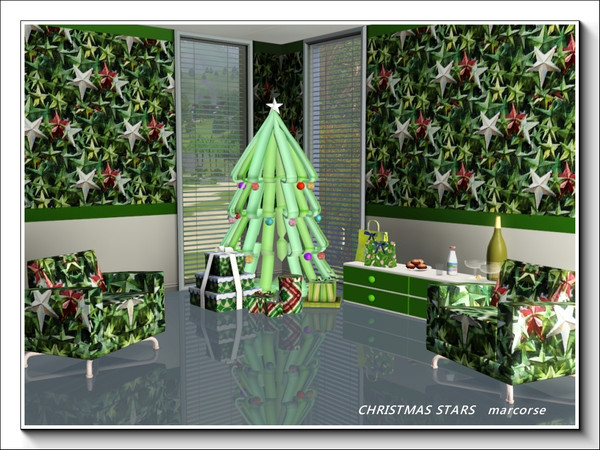 Sims 3 — Christmas Stars pattern by marcorse — Cascades of Christmas stars - plenty to decorate the tree and anything