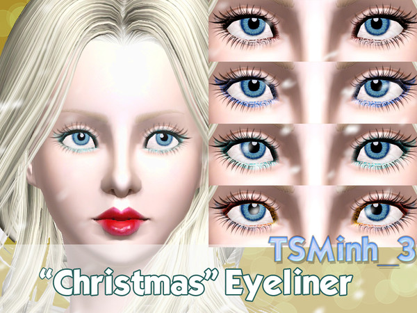 Sims 3 — Christmas Eyeliner by TsminhSims — A New makeup Set for your sims on Christmas Eve :D For Male and Female I hope
