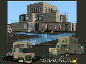 Sims 2 — evi2s Cloud Atlas Mall by evi — A modern shaped community lot where your sims can do their shopping, have a