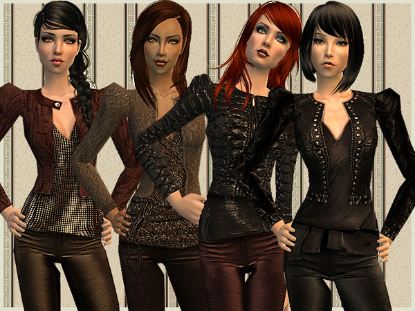 Sims 2 — Rock N\' Leather - With Jacket and Boots Collection by CerseiL2 — Hello everyone ;). Here I come with a set of