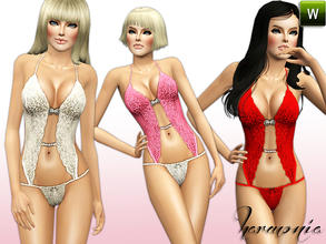 Sims 3 — Xmas ~ Lace Embroidered Body by Harmonia — 