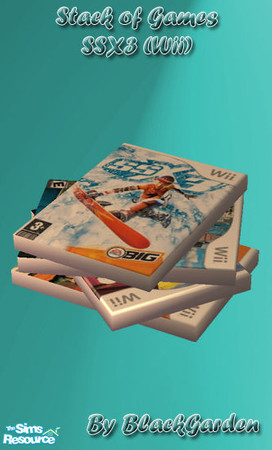 Sims 2 — Messy Game Stack - SSX3 Wii by BlackGarden — A messy stack of game cases with SSX3 for Wii (which exists in the