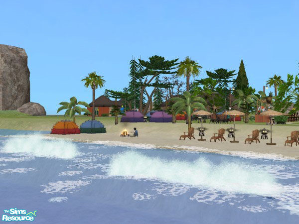 Sims 2 — Beach Camp by SofijaDosen — Free accomodations! Sleep under the stars, enjoy in local food and outdoor cafe!