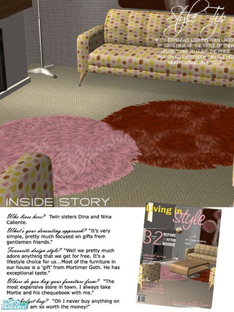 Sims 2 — The Snowy Owl - Rug by Nanshi — Based on Padre333\'s Hub living room set. You must have these meshes in order to