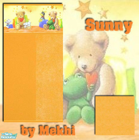 Sims 2 — Sunny by Mekhi — A yellow wallpaper and a carpet with adorable teddy bears, perfect for your nursery room :]