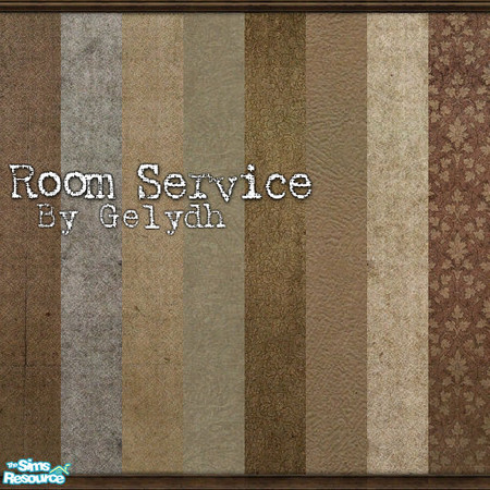 Sims 2 — Room Service Wallpaper by gelydh — Set of 8 grungey, simple-textured walls in varying hues and patterns. Will be