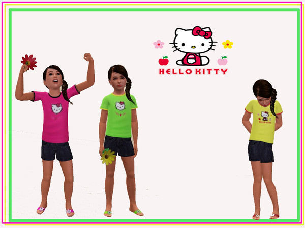 Sims 3 — Hello Kitty by flower_love2 — Hello Kitty T-shirts for warm summer days.