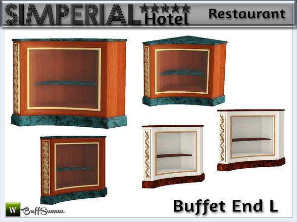 Sims 3 — Simperial Dining Buffet End Left by BuffSumm — Endtable matching the buffet in the Simperial Restaurant. Part of