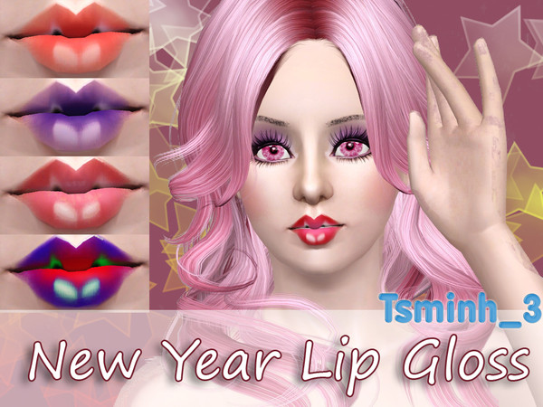 Sims 3 — New Year Lip Gloss by TsminhSims — Happy New Year 2013 A New Face for your Sims during the first day of 2013