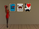 Sims 3 — I Heart Mustaches x3 Set Paintings by _Katy — Ever wanted really cool paintings of Mustaches? Then this set is