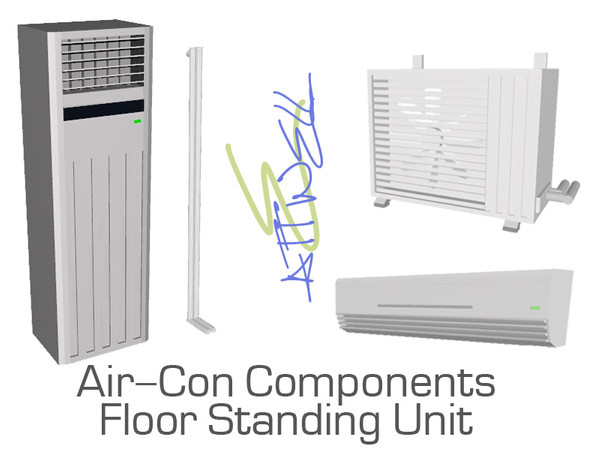 Sims 3 — Air-Con Floor Free Standing by mikeaus692 — Air-Con Floor Free Standing : By Attewell : Colorable : Treat Your